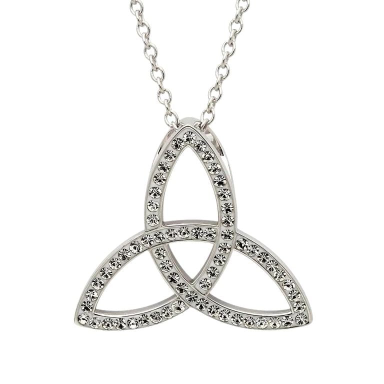 Celtic Trinity Knot Necklace Embellished With Swarovski Crystals