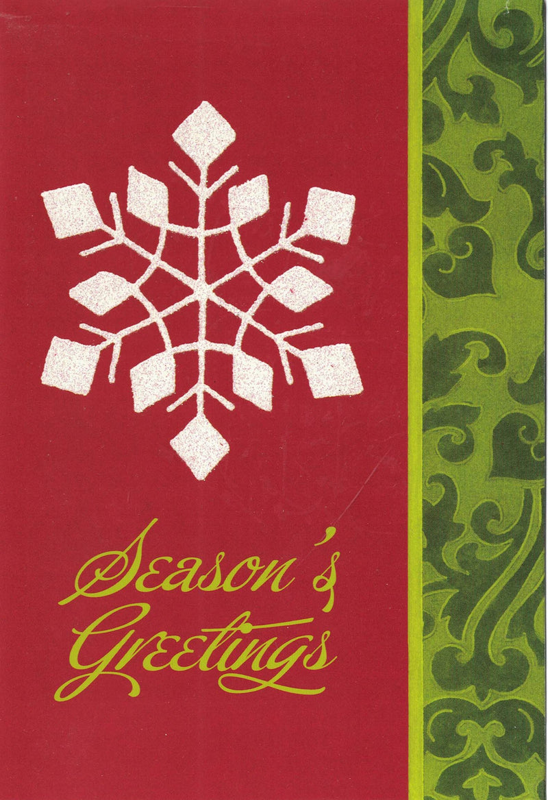 Snowflake Glitter Seasons Greetings Boxed Holiday Cards - The Country Christmas Loft