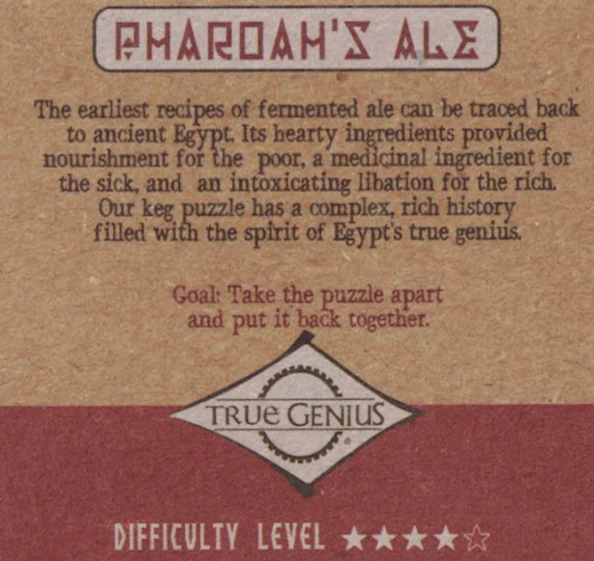 Pharoah's Ale - Wooden Puzzle