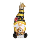 Bee Happy Gnome Glass Ornament - The Country Christmas Loft