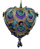 Aqua Paisley Ornament - Ball - The Country Christmas Loft