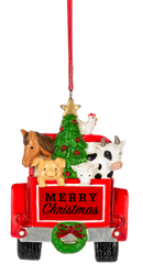 Merry Christmas Farm Truck Ornament - The Country Christmas Loft