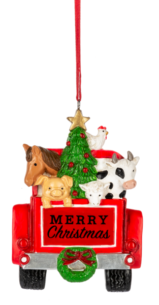 Merry Christmas Farm Truck Ornament - The Country Christmas Loft