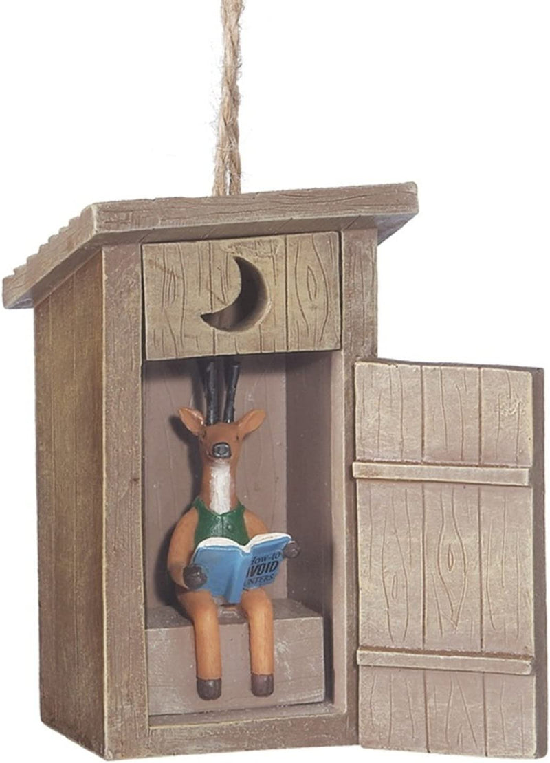 Outhouse with Deer Inside Ornament - The Country Christmas Loft
