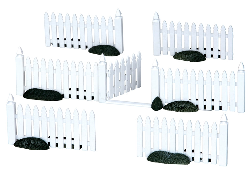 Plastic Picket Fence - 7 Piece Set - The Country Christmas Loft