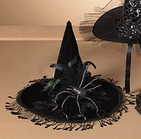 Fabric Halloween Witches Hat - Spider - The Country Christmas Loft