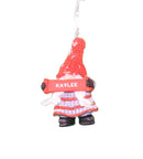 Personalized Gnome Ornament (Letters J-P) - Kaylee - The Country Christmas Loft