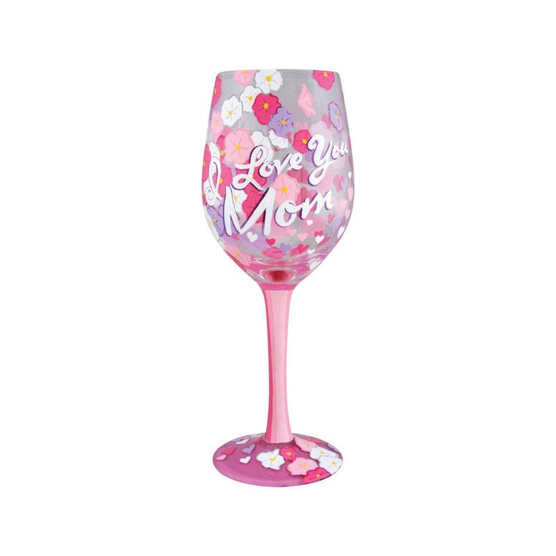 I Love You Mom Wine Glass - The Country Christmas Loft