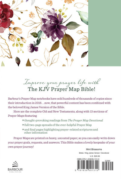 The KJV Prayer Map Bible [Mint Blossoms] - The Country Christmas Loft