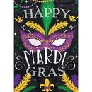 Beads and Feathers Mardi Gras Durasoft Flag - 12" x 18" - The Country Christmas Loft
