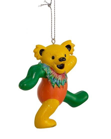 Grateful Dead Bear Ornament -  Yellow - The Country Christmas Loft
