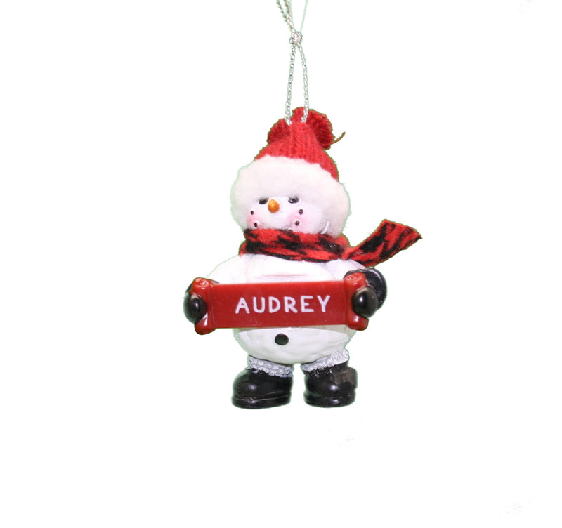 Cozy Snowman Ornament (Letters A - F) - - The Country Christmas Loft