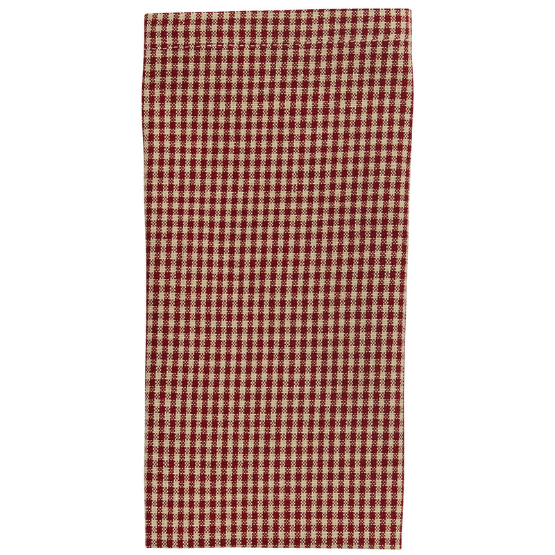 Christmas Memories Red and Cream Check Napkin - The Country Christmas Loft