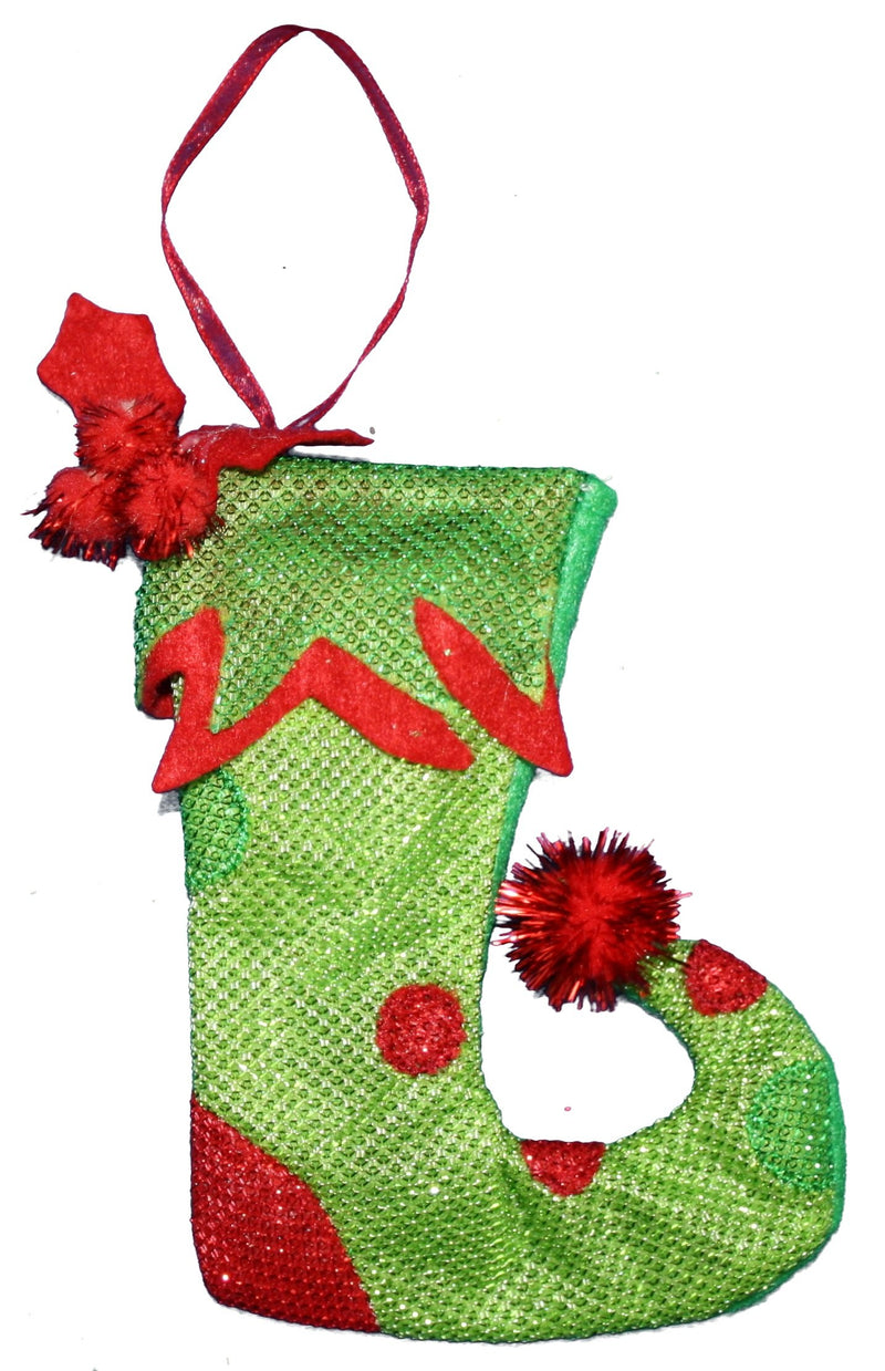 Holiday Elf 6 Inch Stocking Ornament - Light Green - The Country Christmas Loft