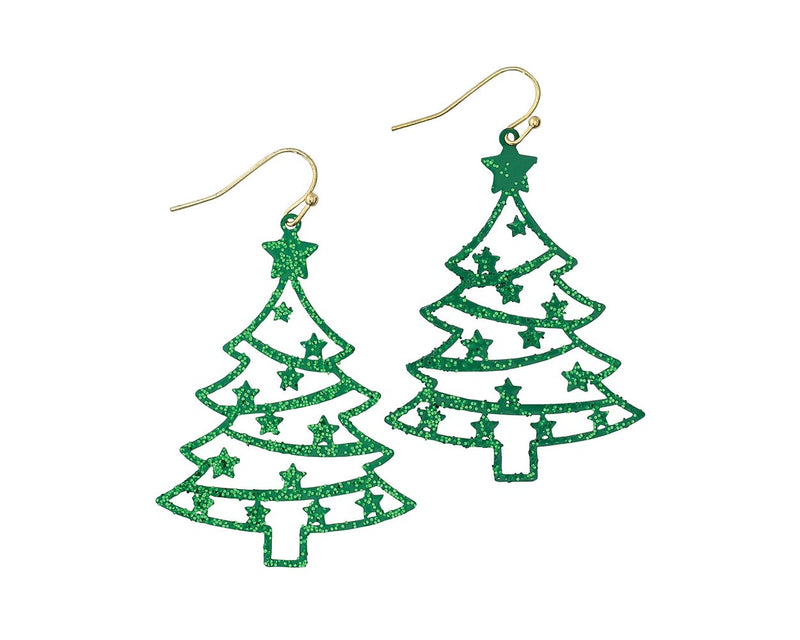 Glitter Christmas Trees - Earrings - The Country Christmas Loft