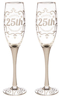 25th Anniversary Champagne Flutes - Set of 2 - The Country Christmas Loft