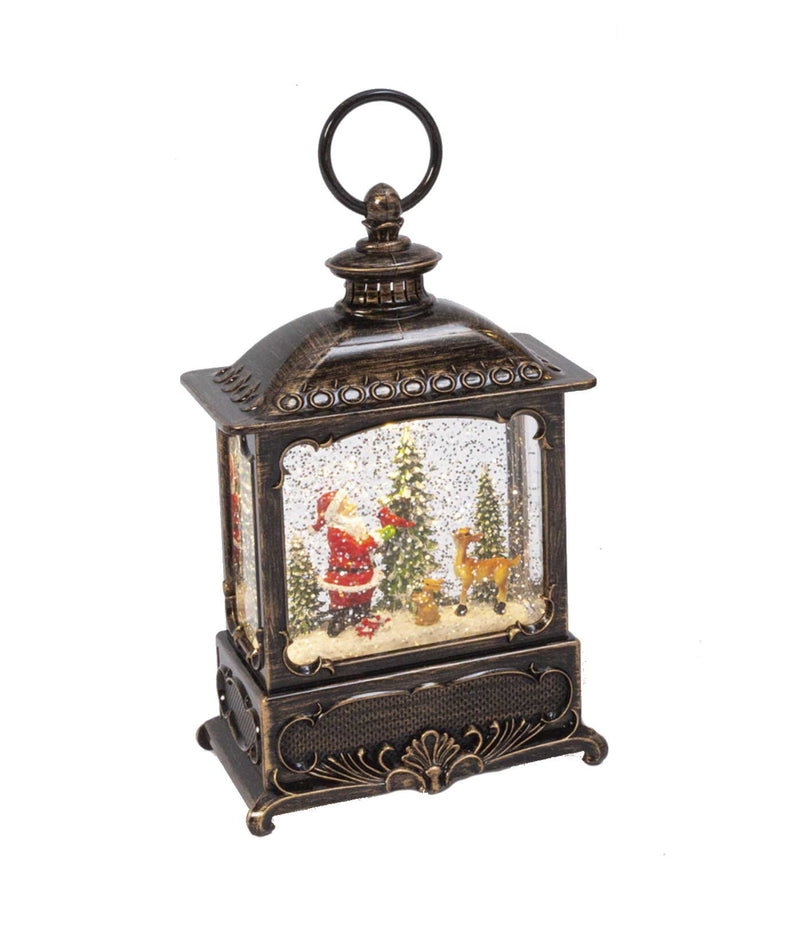 Lighted Spinning Water Lantern - Santa and Woodland Friends - The Country Christmas Loft