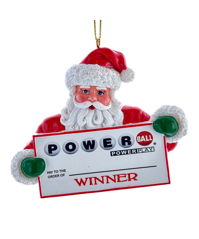 3" POWERBALL Santa Personalizeable Ornament - The Country Christmas Loft