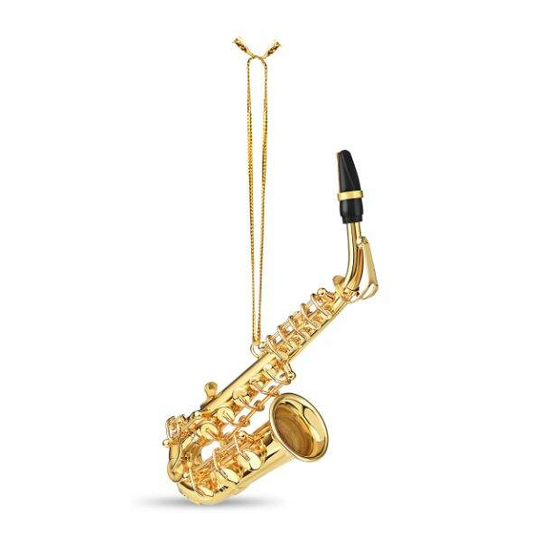 4.5 inch Gold Saxophone Ornament - The Country Christmas Loft