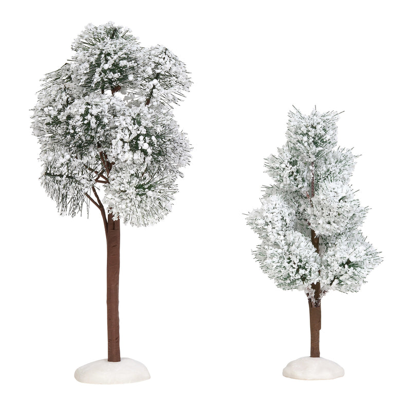 Snowy Jack Pine Trees Set of 2 - The Country Christmas Loft