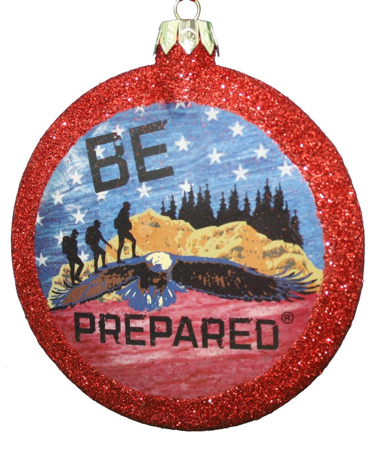 Boy Scout Round Disc Ornament - Wreath - The Country Christmas Loft
