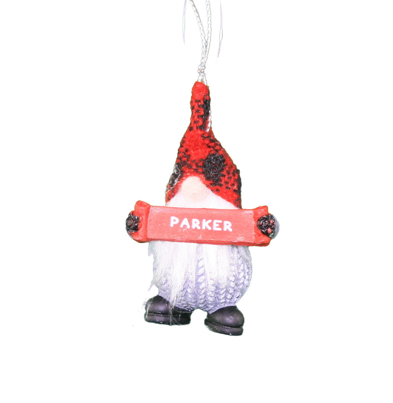 Personalized Gnome Ornament (Letters J-P) - Parker - The Country Christmas Loft