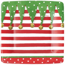 Caspari Stocking Stripe - Salad Plate - The Country Christmas Loft