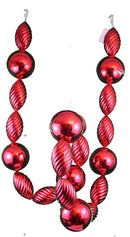 9' Red Jumbo Ball Finial Garland - The Country Christmas Loft