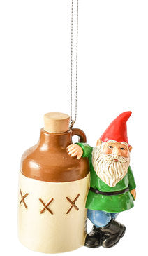 Drinking Gnome Ornament - Green - The Country Christmas Loft