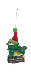 Cozy Bird Ornament - Family is the true gift of Christmas - The Country Christmas Loft