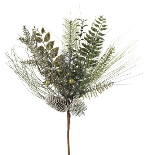 Glittered Pine With Pinecone Spra - 19" - The Country Christmas Loft