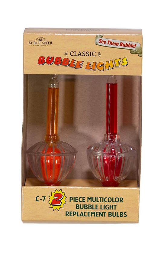 C7 2-Piece Multicolored Bubble Light Replacement Bulb - Red / Yellow