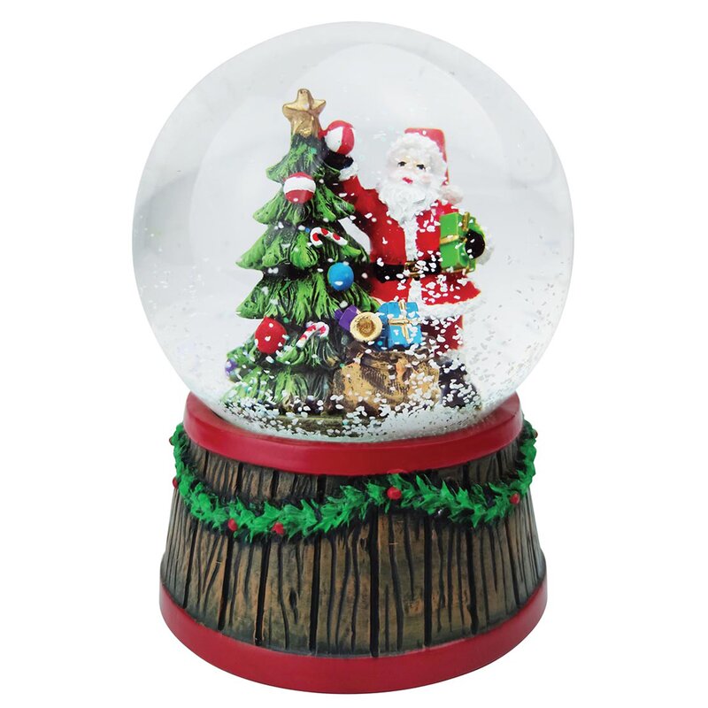 Santa Trims the Tree Snowglobe - The Country Christmas Loft