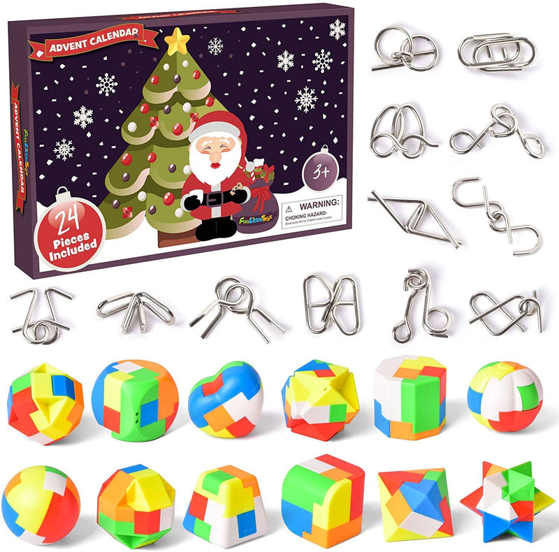 Christmas Advent Calendar Metal Wire Puzzle Geometry Puzzle - The Country Christmas Loft