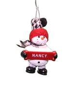 Cozy Snowman Ornament (Letters G - R) - - The Country Christmas Loft