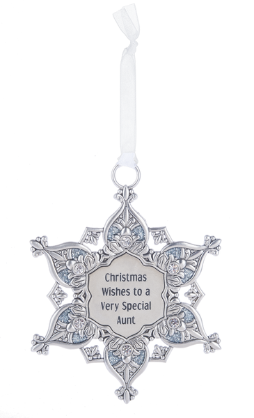 Gem Snowflake Ornament - Christmas Wishes to a Very Special Aunt - The Country Christmas Loft