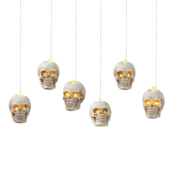 Lighted Hanging Skulls - Set of 6 - The Country Christmas Loft