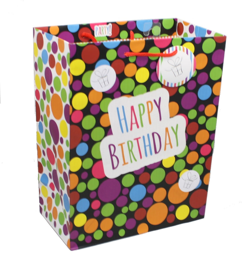 Happy Birthday Dot Bubble Gift Bag - The Country Christmas Loft