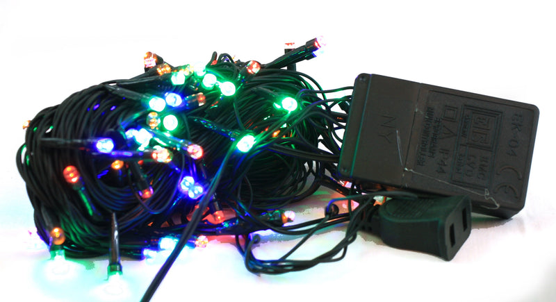 LED Multifunction 100 Count String Lights - Multi Lights /Green Wire - The Country Christmas Loft