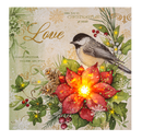 Light Up Winter Bird Canvas Wall Decor - Chickadee - The Country Christmas Loft