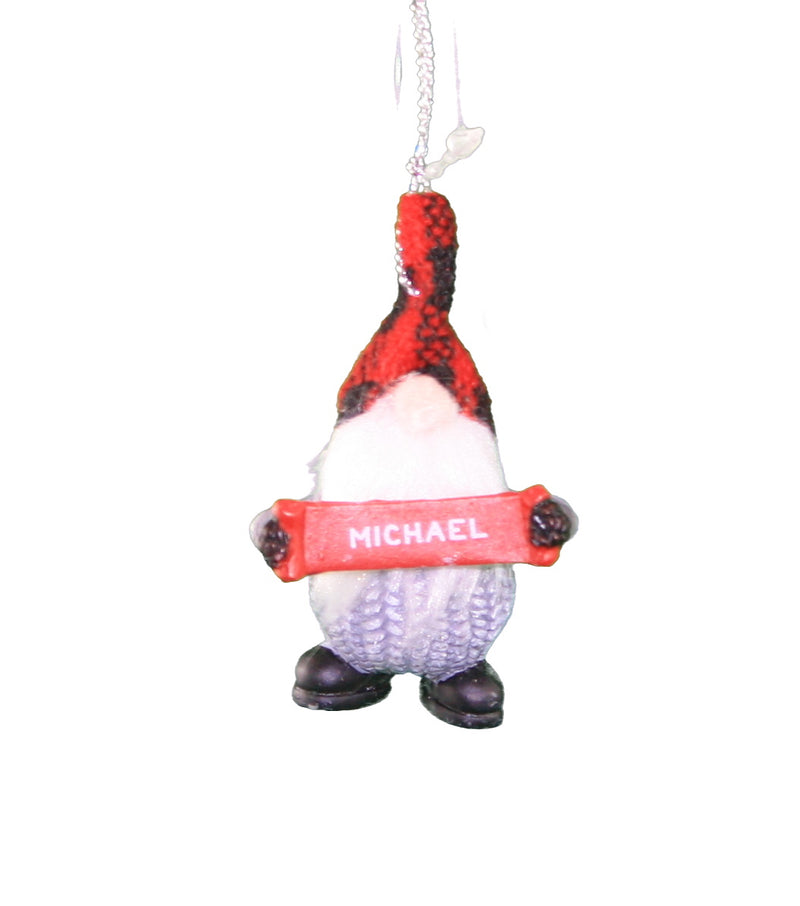 Personalized Gnome Ornament (Letters J-P) - Michael - The Country Christmas Loft