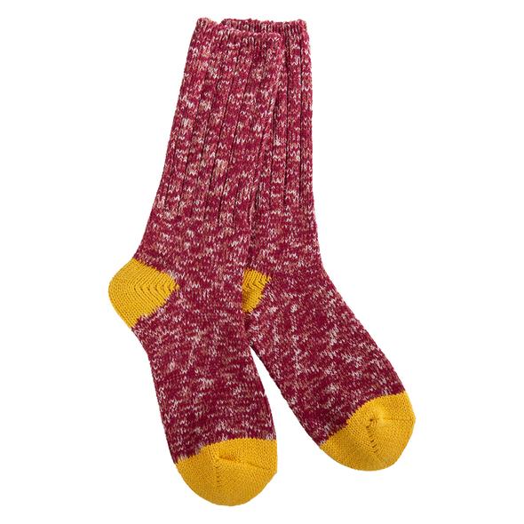Worlds Softest Weekend Ragg Crew Socks - Cranberry - The Country Christmas Loft