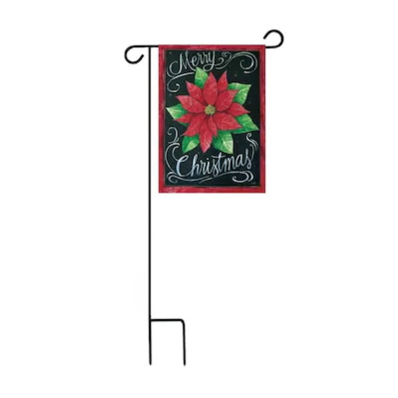 Holiday Garden Flag With Stake - Poinsettia - The Country Christmas Loft