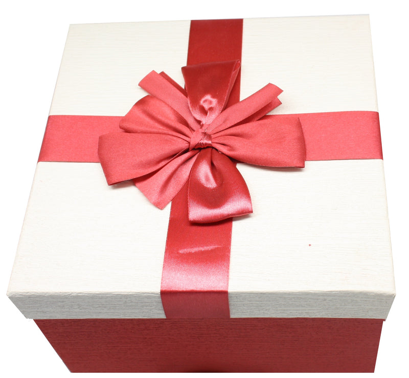 Elegant Square Gift Box - Red Medium