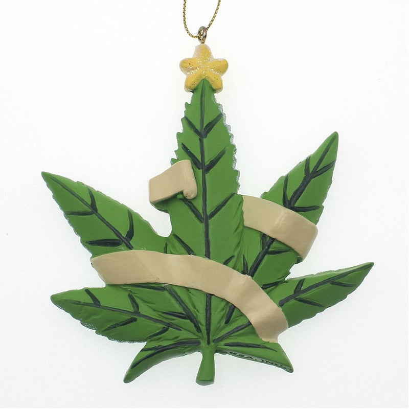 Happy Holidaze Cannabis Leaf Ornament - The Country Christmas Loft