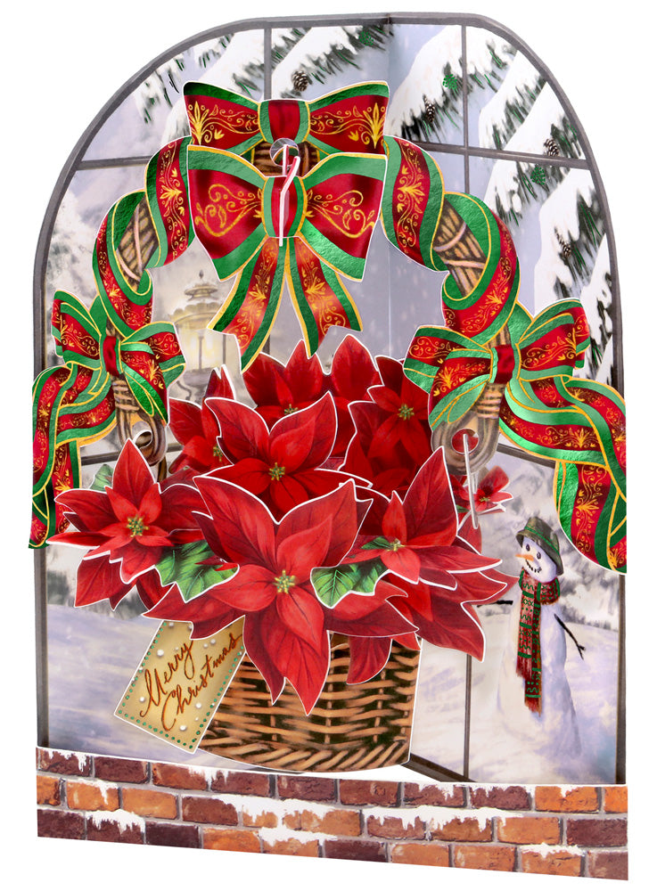 Poinsettia Swing Card - The Country Christmas Loft