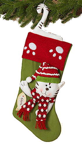 Plush Pet Stocking - 20 Inch - Cat - The Country Christmas Loft