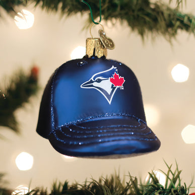 Toronto Blue Jays Baseball Cap Glass Ornament - The Country Christmas Loft