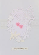 Handmade Embellished Card Collection - Wedding Day White Butterfly
