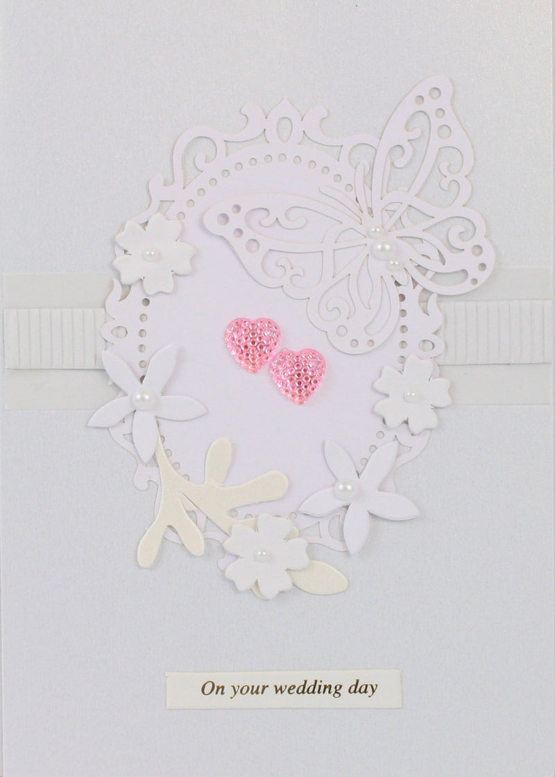 Handmade Embellished Card Collection - Wedding Day White Butterfly
